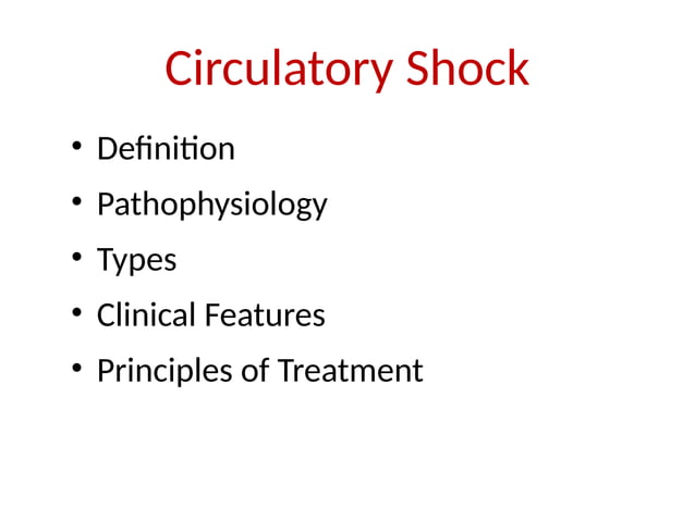 Circulatory Shock power point presentation | PPT