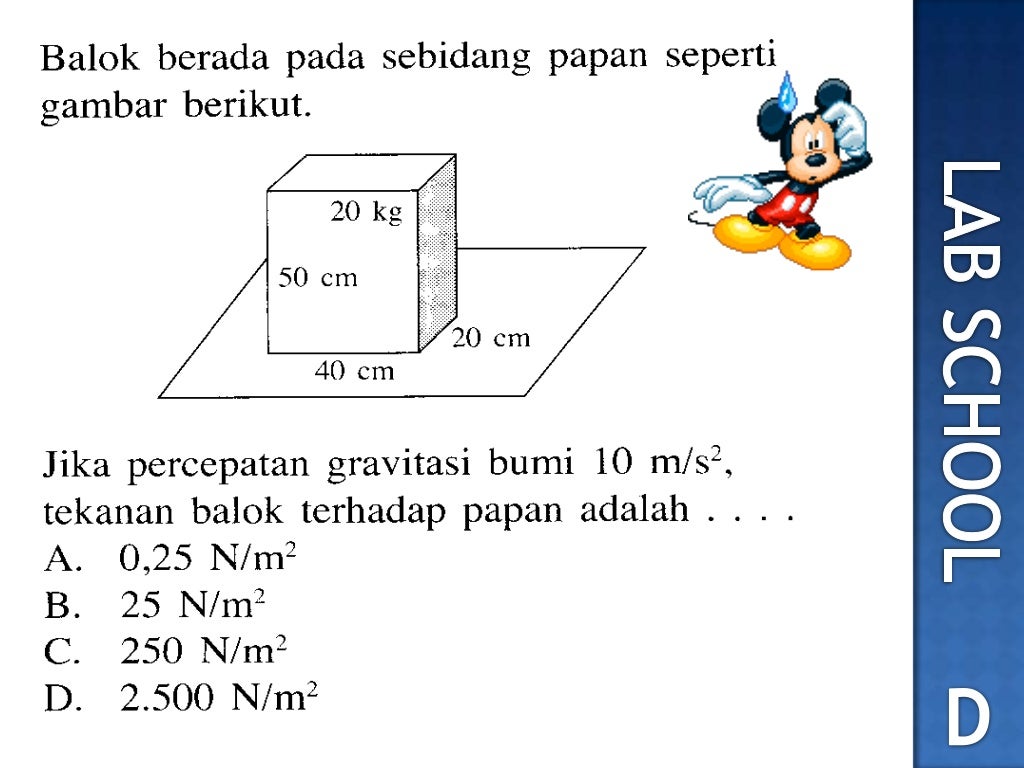 No.8 soal un 2012 fisika tekanan