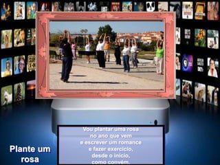 Vou plantar uma rosa
no ano que vem
e escrever um romance
e fazer exercício,
desde o início,
como convém.
Plante um
rosa
 