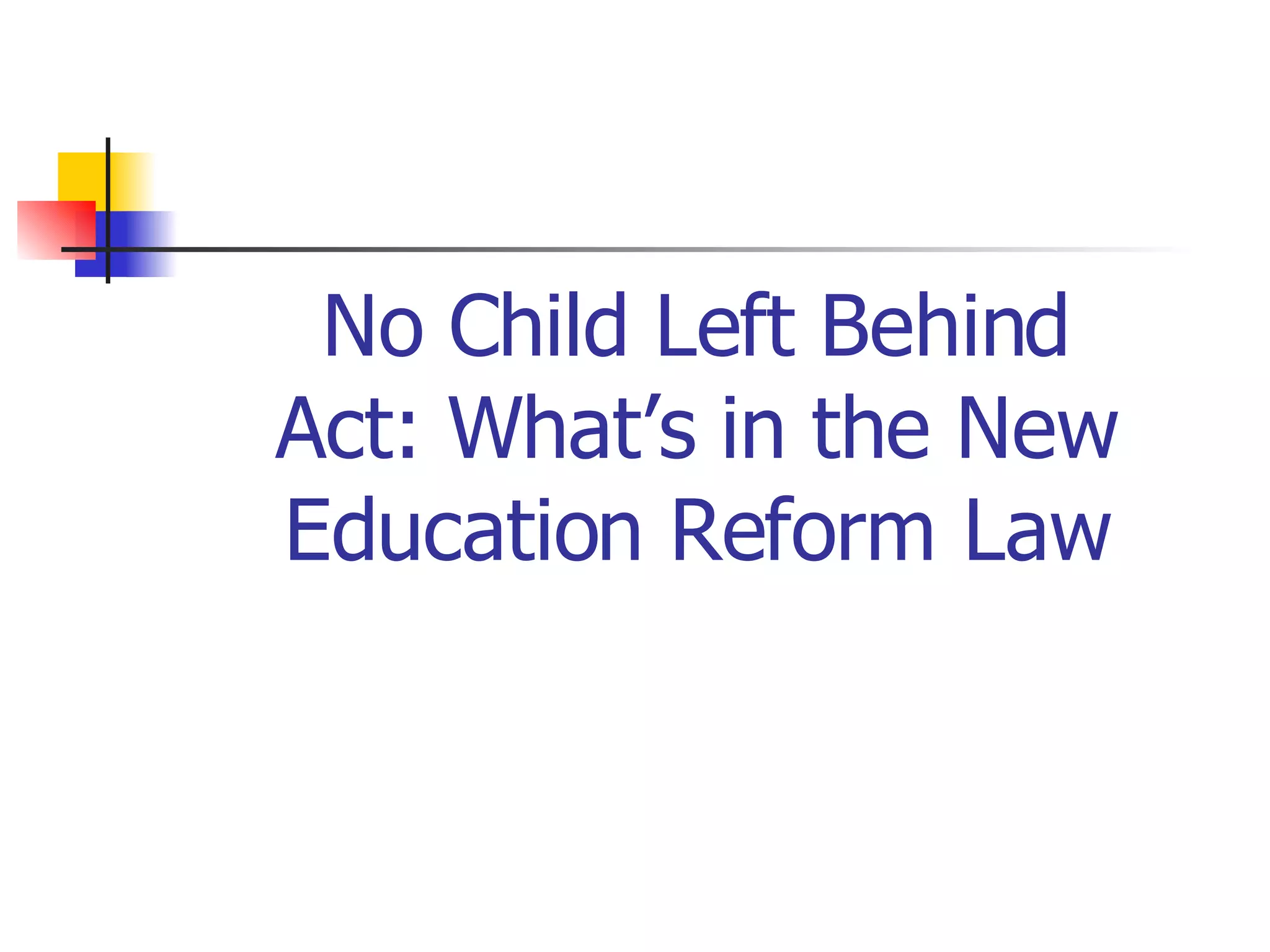 No Child Left Behind Powerpoint | PPT
