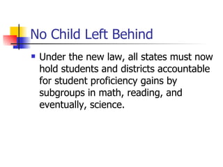 No Child Left Behind Powerpoint | PPT