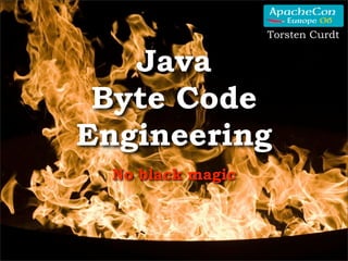 Torsten Curdt


   Java
 Byte Code
Engineering
  No black magic