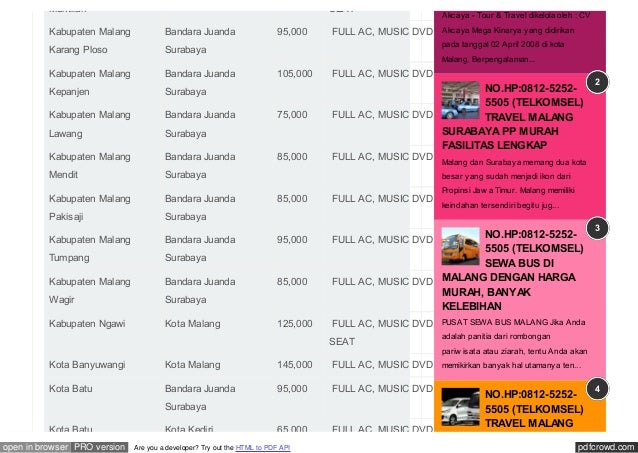 No hp081252525505daftarhargatravelmalangbandung