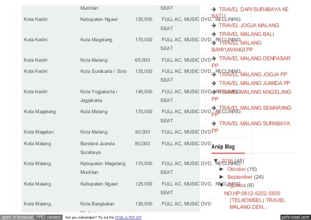 No hp081252525505daftarhargatravelmalangbandung