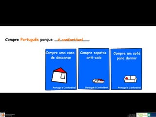Compre  Português  porque é confortável Compre uma casa  de descanso Portugal é Confortável Compre sapatos  anti-calo Portugal é Confortável Compre um sofá para dormir Portugal é Confortável 