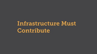 Infrastructure Must
Contribute
 