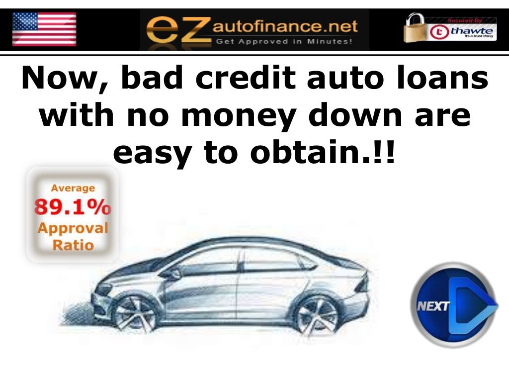 No Money Down Auto Loans Bad Credit Car Loans with Zero Down Payment