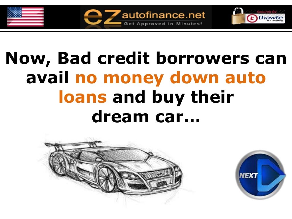 No Money Down Auto Loans Bad Credit Car Loans with Zero Down Payment