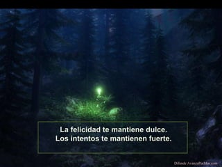 La felicidad te mantiene dulce.
Los intentos te mantienen fuerte.

Difunde AvanzaPorMas.com

 