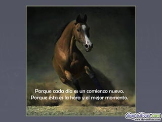Porque cada día es un comienzo nuevo.
Porque ésta es la hora y el mejor momento.
 