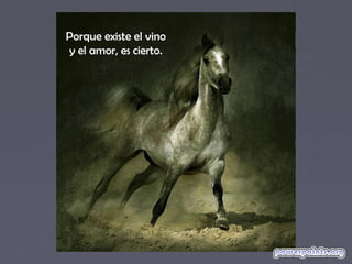 Porque existe el vino
y el amor, es cierto.
 