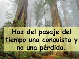 Haz del pasaje del tiempo una conquista y no una pérdida. 