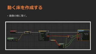 動く床を作成する
• 画像の様に繋ぐ。
 