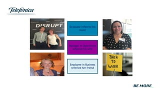 Graduate referred his
mum!
Manager in Operations
referred his wife
Employee in Business
referred her friend
 