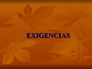 EXIGENCIAS 