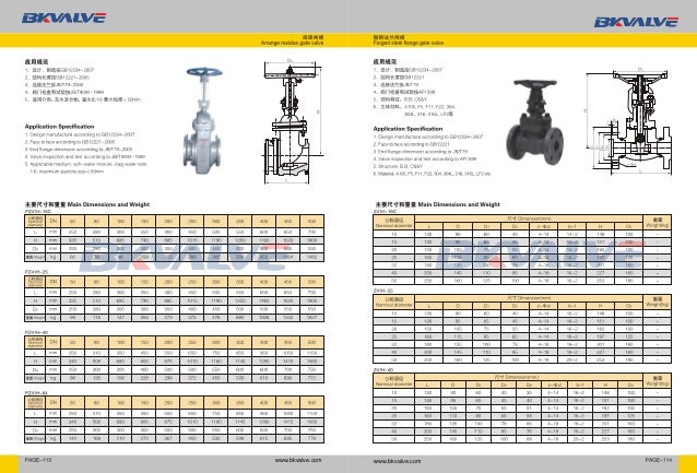 BKVALVE gate valve catalog 2015