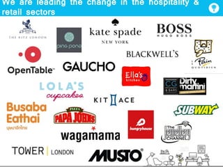 We are leading the change in the hospitality &
retail sectors
 