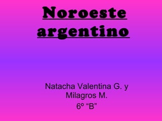 Noroeste argentino   Natacha Valentina G. y Milagros M. 6º “B” 