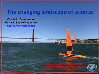 The changing landscape of science
Chelle L. Gentemann
Earth & Space Research
cgentemann@esr.org
Research supported by the Schmidt
Family Foundation, Saildrone, Inc., and
NASA Physical Oceanography
Image Credit: Saildrone, Inc.
1
 