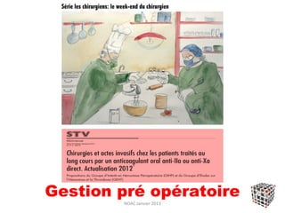 Gestion pré opératoire
        NOAC Janvier 2013
 