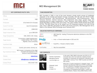 MMC Ventures 
KEY CORPORATE FACTS / KPIs FUND DESCRIPTION 
MMC is an award winning fund manager that has been backing fast...