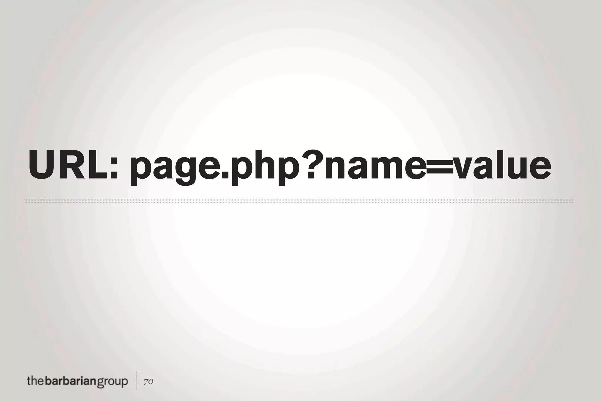 URL: page.php?name=value




     70
 