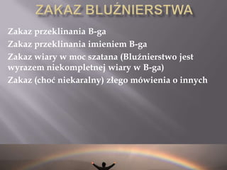 PRAWA NOEGO – czy tylko ?Nagroda za spełnianie praw:When one of the Children of Noah resolves to fulfill the Seven Universal Commandments, his or her soul is elevated. This person becomes one of the ChasideiUmotha‑Olam, the Pious Ones of the Nations, and receives a share of the Eternal World. The Holy Scriptures call one who accepts the yoke of fulfilling the Seven Universal Laws a gertoshav, a proselyte of the gate. This person is permitted to live in the Land of Israel and to enter the Holy Temple in Jerusalem and to offer sacrifices to the God of Israel.When one of the Children of Noah engages in the study of the Seven Universal Laws, he is able to attain a spiritual level higher than the High Priest of the Jews, who alone has the sanctity to enter the Holy of Holies in the Temple in Jerusalem.I 