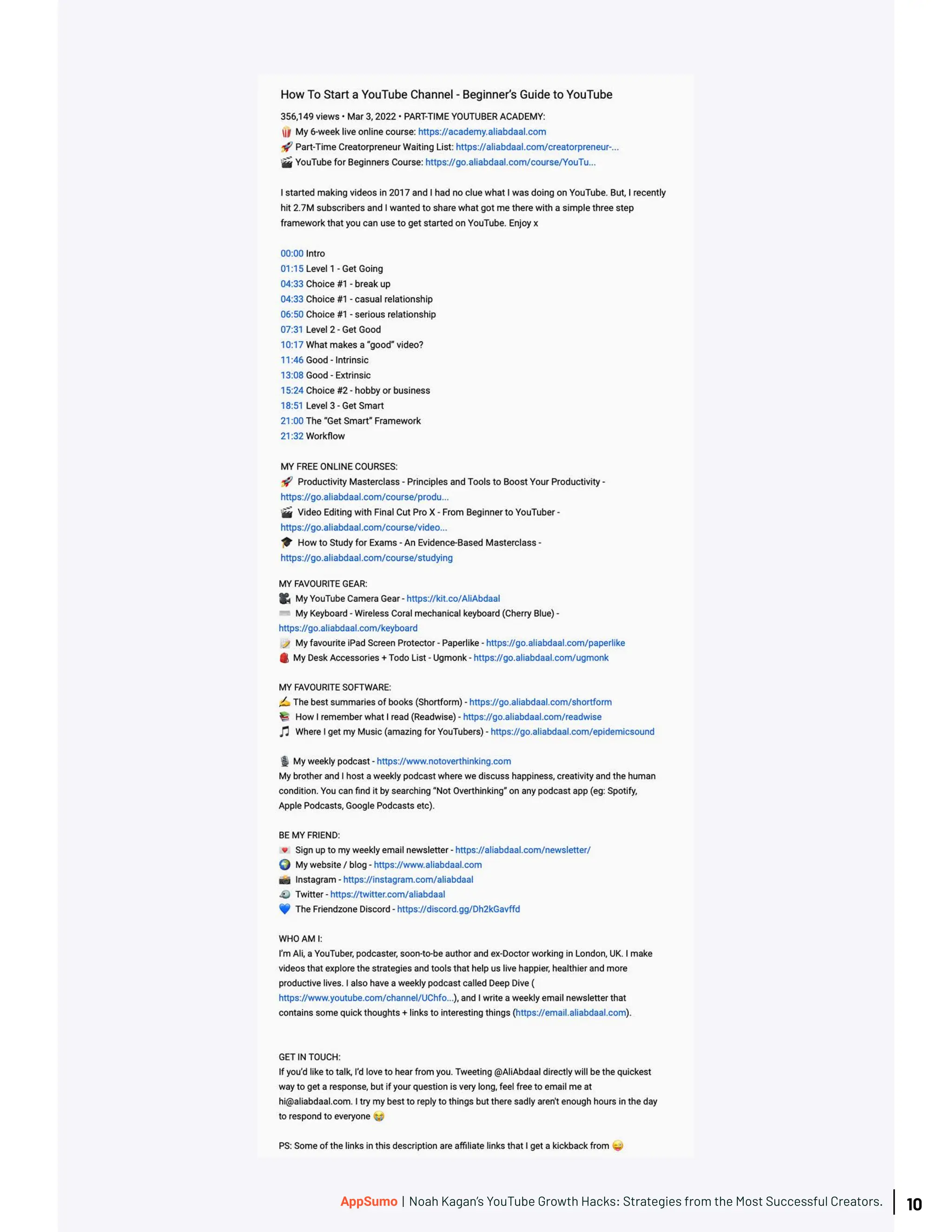 10
AppSumo | Noah Kagan’s YouTube Growth Hacks: Strategies from the Most Successful Creators.
 