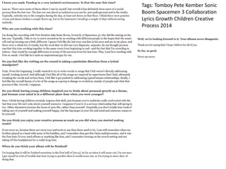 Tags: Tomboy Pete Kember Sonic
Boom Spacemen 3 Collaboration
Lyrics Growth Children Creative
Process 2014
 