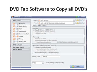 DVD Fab Software to Copy all DVD’s