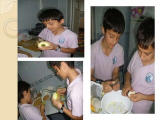 Step - 5Andafteraddingthedriedapricot, blackcurrentand sultana it s boiledabout 15 minutesThentheorange’speel is planed . Andapplesandorangesarecubed (cuttingpieces of them) 