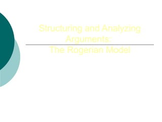 Structuring and Analyzing
Arguments:
The Rogerian Model

 