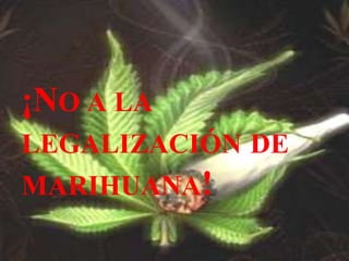 ¡NO A LA
LEGALIZACIÓN DE

MARIHUANA!

 