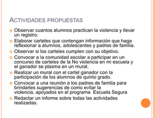 No a la violencia en mi escuela | PPTX