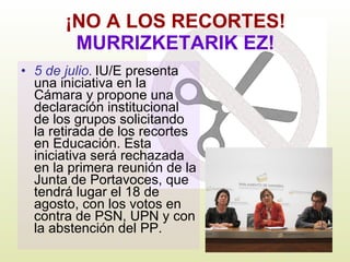 ¡NO A LOS RECORTES!  MURRIZKETARIK EZ! ,[object Object]