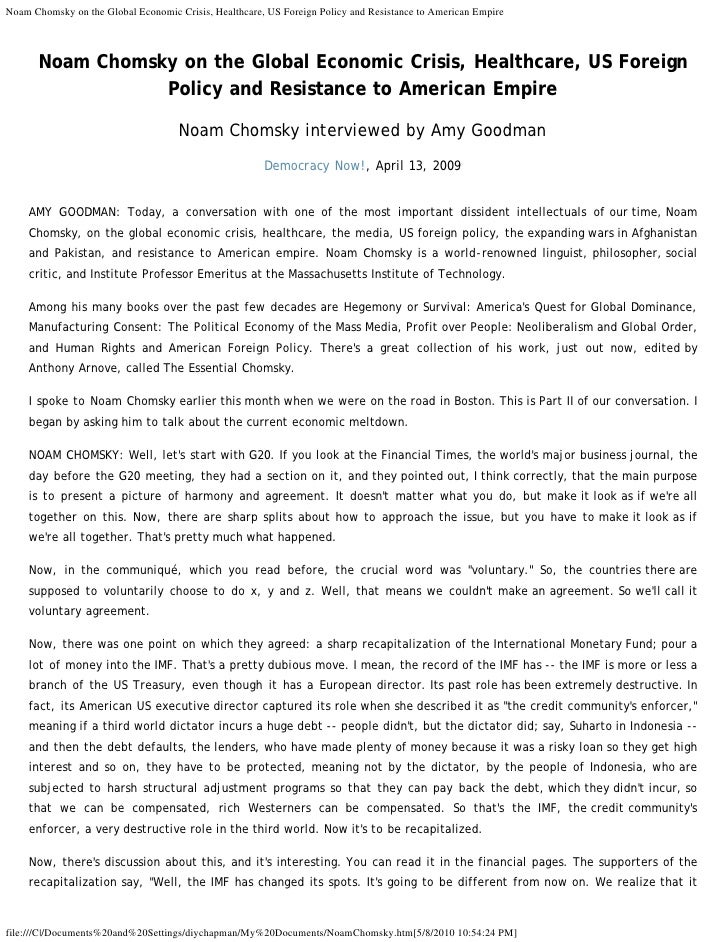 Noam Chomsky Noam Chomsky