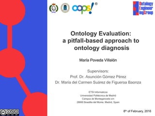 Ontology Evaluation:
a pitfall-based approach to
ontology diagnosis
María Poveda Villalón
Supervisors:
Prof. Dr. Asunción ...