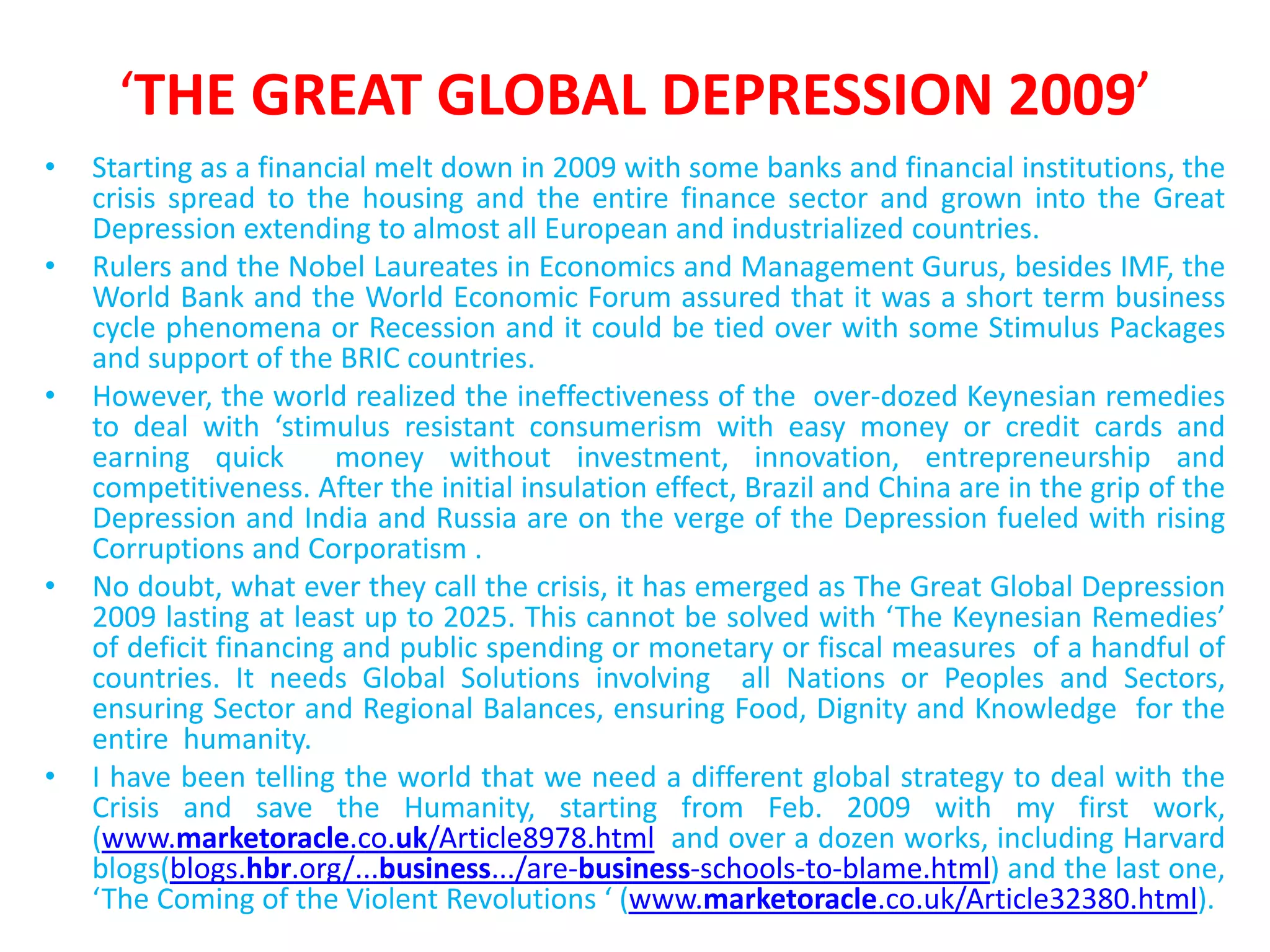 FROM RECESSION TO THE GREAT DEPRESSION II LASTING TILL 2025 WHAT IS