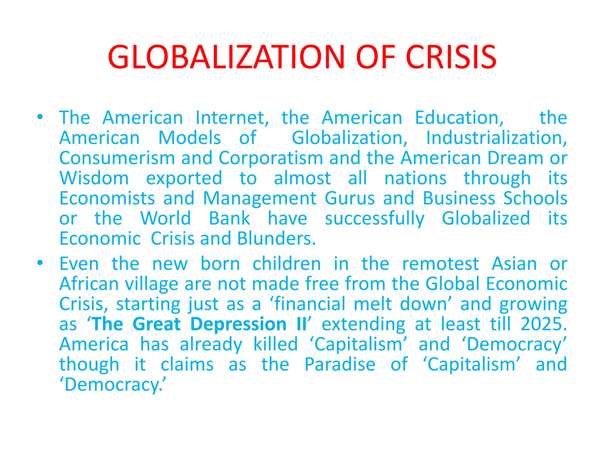 FROM RECESSION TO THE GREAT DEPRESSION II LASTING TILL 2025 WHAT IS