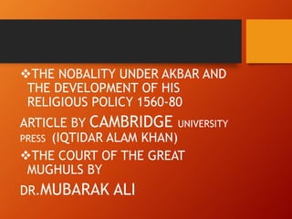 Nobility during the akbar the great | PPTX