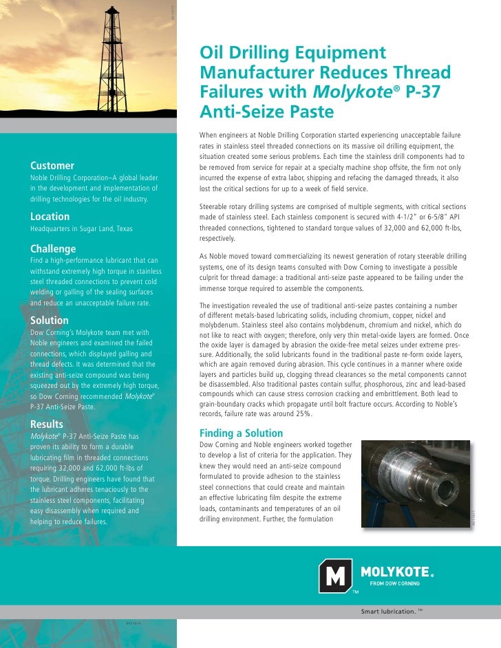 Noble Drilling Case Study Thread Pastes Project Sales Corp
