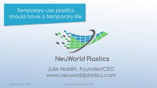 Neuworld NeuWorld Plastics at Our Ocean Conference Idea Stage | PDF