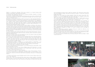 S p a c e i s a p o l i t i c a l c o n c e p t . T h e t r a i n s t a t i o n i s a t r a n s i t p l a c e t h a t
m e a n s a n o n - p l a c e , t h e r e f o r e f r e e p l a c e .
I t e n c l o s e s t h e m e m o r y o f t h e l i v e s o f s t a t e l e s s p e o p l e , p e o p l e i n r e f u g e .
I t e n c l o s e s v e r y p e r s o n a l s t o r i e s
P e r s o n a l l y , s o m e t h i n g t h a t m o v e s m e d e e p l y b e c a u s e i t h a s t o d o w i t h t h e
r i g h t o f t h e p e o p l e t o s p e a k f o r t h e m s e l v e s t h r o u g h t h e i r p e r s o n a l e x p e -
r i e n c e s a n d t h e i r l i v e s .
R e c e n t l y I p r e s e n t e d t o g e t h e r w i t h a c o - a r t i s t a t t h e m u s e u m B e n a k i a
p e r f o r m a n c e i n s i d e a n i n s t a l l a t i o n , w h e r e t h e c a s t f e a t u r e d f i f t y o n e m u l -
t i - c u l t u r a l p e r f o r m e r s , l o c a l s a n d n e w c o m e r s , f r o m G r e e c e , I r a n , A f g h a n i s -
t a n , T u r k e y , I s r a e l , S e r b i a , P a l e s t i n e . T h e p e r f o r m e r s w e r e a s k e d t o d r a w
o n a m a p t h e i r j o u r n e y s a n d t h e i r f a m i l y ´ s j o u r n e y t h r o u g h g e n e r a t i o n s
b a c k , w h i l e a t t h e s a m e t i m e t h e y h a d t o a n s w e r w h a t n a t i o n a l i t y , c i t i -
z e n s h i p a n d b e l o n g i n g m e a n t t o t h e m
T h e p e r f o r m e r s w e r e r e c o r d e d s h a r i n g t h e i r f a m i l y ´ s h i s t o r y , t h e i r p e r s o -
n a l o w n s t o r i e s , w h e r e t h e s p e c t a t o r c o u l d w i t n e s s t h e h u m a n e x p e r i e n c e
o f p e o p l e w h o t h r o u g h o u t h i s t o r y h a v e b e e n f o r c e d b y e c o n o m i c c i r c u m s t a n -
c e s t o t r a v e l i l l e g a l l y , a n d w h o s e j o u r n e y s h a v e t a k e n t h e m t h r o u g h o u t t h e
M e d i t e r r a n e a n p a s s i n g c o m p l e x n e t w o r k o f m i g r a t i o n , r e f u s i n g t h e f o r m s
o f r e p r e s e n t a t i o n d e m a n d e d b y s y s t e m s o f s u r v e i l l a n c e a n d i n t e r n a t i o n a l
b o r d e r c o n t r o l
I t ´ s v e r y i n t e r e s t i n g s e e i n g t h r o u g h t h e h i s t o r y h o w t h e p e r s o n a l s t o r i e s ,
m e m o r i e s a n d e x p e r i e n c e s d e f i n e h i s t o r y , d e f i n e s w h a t n a t i o n a l i t y , b e l o n -
g i n g a n d i d e n t i t y a r e
T h e t r a i n s t a t i o n r e l i e s o n t h e m e m o r y o f l o t s o f s t o r i e s f r o m m y f a m i l y
b e c a u s e I ´ m h a l f S y r i a n a n d h a l f G r e e k
C u r r e n t l y i h a v e m a n y r e l a t i v e s o f m i n e t a k i n g t h e t r a i n s , p a s s i n g t h e b o r -
d e r s , t r y i n g t o f i n d a b e t t e r p l a c e t o c o n t i n u e t h e i r l i v e s a n d e s c a p e w a r
I f I q u e s t i o n m y g e n e r a t i o n , i f w e a l l q u e s t i o n w h e r e w e c o m e f r o m , o u r
f a m i l i e s ‘ j o u r n e y s , w e w i l l s e e t h a t w e h a v e a l l u s e d t h e m e a n s o f t h e
t r a i n , t r y i n g t o e s c a p e a n d r e f u s i n g a l l t h e i n t e r n a t i o n a l b o r d e r s y s t e m
a n d a c q u i r i n g o u r l e g a l r i g h t s
I t r e p r e s e n t s a h o p e , a c h a n g e . I t ´ s a t r a n s i t p l a c e , a t r a n s i t i o n … I t ´ s
v e r y p e r s o n a l b e c a u s e i t ´ s a n e x p e r i e n c e t h a t d e f i n e s y o u r p a s t , y o u r p r e -
s e n t a n d y o u r f u t u r e , a n d t h e w a y y o u w i l l b e s e e i n g i n t h e f u t u r e
I d o n ´ t e v e n h a v e a r o m a n c e i n a t r a i n s t a t i o n
F o r t h i s l o n g - d u r a t i o n p e r f o r m a n c e I ´ v e r e s e a r c h i n g o n t h e b o r d e r l i n e s
a r o u n d E u r o p e f o r y e a r s
T r a i n s t a t i o n s f o r m e a r e n o t s u c h a h a p p y e x p e r i e n c e b e c a u s e I ´ v e s e e n
l o t s o f p e o p l e t r y i n g t o “ c a t c h t h e t r a i n ” a n d b e i n g i n s i d e t h e t r a i n o n l y
t o h a v e a c h a n c e o f a b e t t e r l i f e
I ´ v e s e e n a l o t o f p a i n i n t r a i n s t a t i o n s
T r a i n s t a t i o n s f o r m e a r e i m p o r t a n t b e c a u s e I l o v e t r a n s i t p l a c e s . A t r a n -
s i t p l a c e i s d e f i n e d a s a n o n - p l a c e , s o p o l i t i c a l l y i s a f r e e s p a c e . I t ´ s a
s p a c e t h a t c a n n o t a c t u a l l y b e d e f i n e d b y a n y t h i n g , b e c a u s e i s c o m p l e t e l y
t r a n s i t
I n a i r p o r t s y o u h a v e t o g o t h r o u g h c o n t r o l , b u t i n t r a i n s m a n y t i m e s c o n -
t r o l i s n o t r e q u i r e d
E v e r y t i m e I w a s a t t h e b o r d e r l i n e s t h e r e w a s a h u g e n u m b e r o f p e o p l e
t r y i n g t o g e t i n , b u t a t t h e s a m e t i m e i t w a s l i k e a t r a p b e c a u s e o n c e y o u
g o t i n s i d e a n d y o u t h i n k t h a t n o w y o u a r e g o i n g t o e s c a p e a n d t h a t y o u
Personal - Petralona metro station
h a v e m a n a g e d t o a c q u i r e y o u r r i g h t f o r a b e t t e r l i f e , t h e n y o u r e a l i s e t h a t
y o u a r e p r o b a b l y i l l e g a l , y o u h a v e a c t u a l l y n o r i g h t s , i n t h e n e x t s t o p y o u
m i g h t b e k i l l e d .
I n s i d e t h e t r a i n t h e r e a r e m a n y p e o p l e f r o m t h e a r m y , t e r r o r i s t s , t r a -
f f i c k e r s . I t ´ s a v e r y d a n g e r o u s t e r r i t o r y , a n d y o u a r e t r a p p e d i n s i d e t h a t
s p a c e . I t ´ s j u s t a c o r r i d o r a n d t h e n t h e t r a i n g o e s
Y o u r e a l i s e t h a t y o u h a v e n o i d e a w h e r e y o u r c h o i c e m i g h t l e a v e y o u t o .
I t ´ s a v e r y p o w e r f u l a n d v i v i d e x p e r i e n c e b e c a u s e i t ´ s o n s p o t , i t ´ s n o w ,
a n d r e a l l y d e f i n e s w h o y o u a r e . T h e t r a i n i s e v e r y t h i n g
P o l i t i c s r e a l l y c h a n g e s t h e w a y y o u r l i f e i s s e t , b e c a u s e i f w e r e m e m b e r i n
1 9 9 1 i n T u n i s i a , t h e A f r i c a n s t h e y h a d t h e i r r i g h t t o g o t o F r a n c e , s t u d y ,
t h e y h a d f r e e a c c e s s . T h e y d i d n ´ t n e e d a v i s a , t h e y w e r e c o n s i d e r e d c i t i -
z e n s o f F r a n c e . B u t w h e n E u r o p e d e c i d e t o c r e a t e d e E U , o n e o f t h e i d e a l s
t h e y t h o u g h t o f w a s f r e e a c c e s s b u t o n l y b e t w e e n u s , j u s t f o r t h e c l u b .
T h e n o t i o n o f c i t i z e n s h i p w o r k s l i k e h a v i n g a m e m b e r s h i p i n a c l u b n o w a -
d a y s . A u t o m a t i c a l l y t h e s e p e o p l e b e c a m e t h i r d w o r l d c i t i z e n s , a n d t h e i r
l i f e c o m p l e t e l y c h a n g e d i n a n i g h t . I t ´ s s c a r y . I t n e e d a l o t o f c o u r a g e t o
t a k e t h e t r a i n
T h e y a r e c o m p l e t e l y s t a t e l e s s p e o p l e t r y i n g t o c r e a t e a n i d e n t i t y , n o t
c r e a t e a c t u a l l y , d e m a n d i n g a n i d e n t i t y
T h i s p e r f o r m a n c e w a s v e r y a w a k e n i n g f o r m e b e c a u s e r e s e a r c h i n g t h r o u g h
g e n e r a t i o n s b a c k t h e t r e e s o f o u r f a m i l i e s , y o u s e e t h a t p e o p l e a r e c o n s -
t a n t l y i n r e f u g e , a n d w e a r e a l l s t a t e l e s s p e o p l e a c t u a l l y
I t ´ s l i k e a n e x c l u s i v e m e m b e r s h i p . Y o u p a y , y o u g e t s o m e p r i v i l e g e s , s o m e
r e s p o n s i b i l i t i e s
 