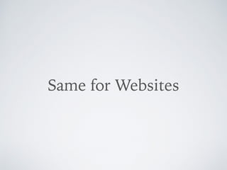 Same for Websites
 
