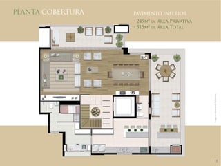 Imagens meramente ilustrativas. 
11 
PLANTA COBERTURA PAVIMENTO INFERIOR 
tNdeÈSFB1SJWBUJWB 
tNdeÈSFB5PUBM 
 