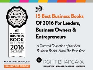 The 15 Best Business Books Of 2016 | Non-Obvious Book Award Winners