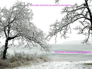 Que cada momento sea vivido en abundancia May every moment be lived abundantly 