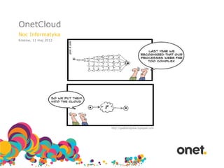 OnetCloud
Noc Informatyka
Kraków, 11 maj 2012




                      http://geekandpoke.typepad.com
 