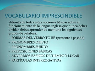 VERBOS ESPECIALESVERBOS MODALESLos modales más habituales son:CAN / COULD / MUST SHOULD / MAY / MIGHT    Al igual que el verbo TO BE, los verbos modales no necesitan AUXILIAR para formar las formas interrogativas y negativas:Theycan’tplaychessCouldyou open thedoor, please?