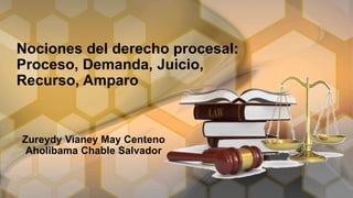 Nociones del derecho procesal:
Proceso, Demanda, Juicio,
Recurso, Amparo
Zureydy Vianey May Centeno
Aholibama Chable Salvador
 